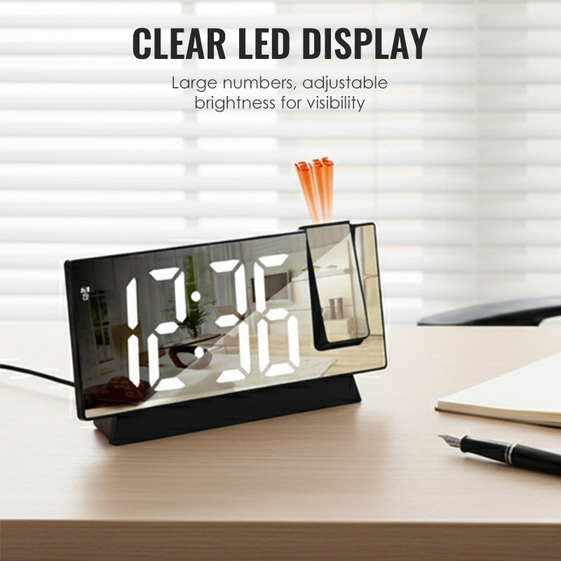 ⏳Time-limited Special⏰LED Mirror Projection Alarm Clock🕰️