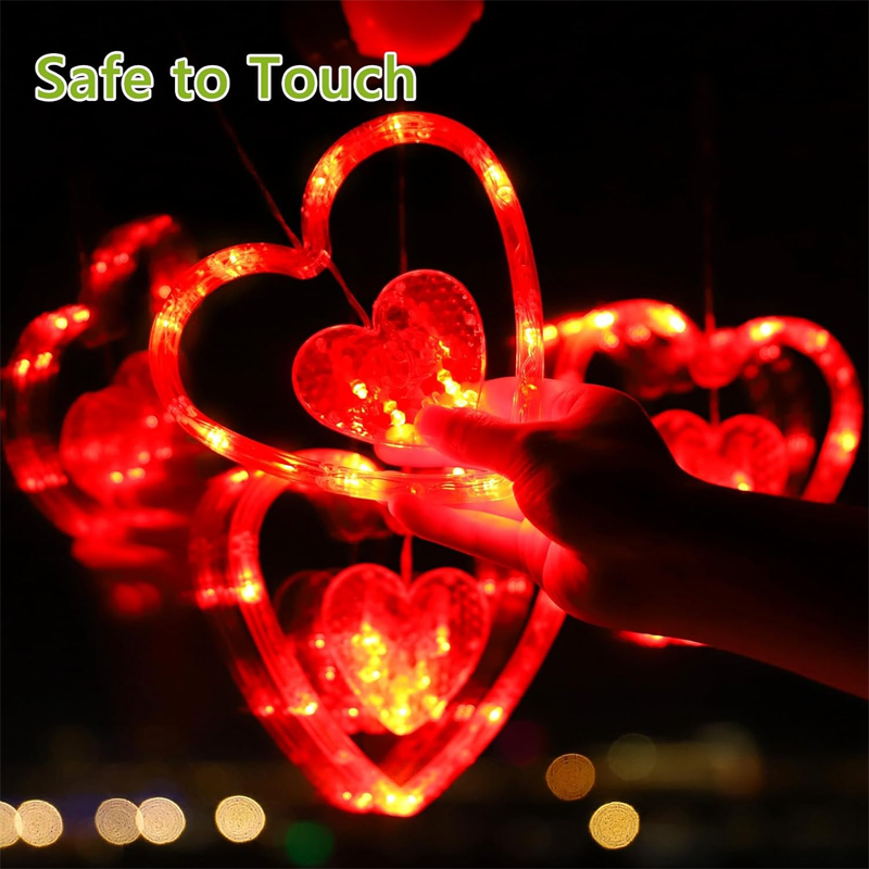 3PCS Valentine's Day Window Light Decoration with Timer