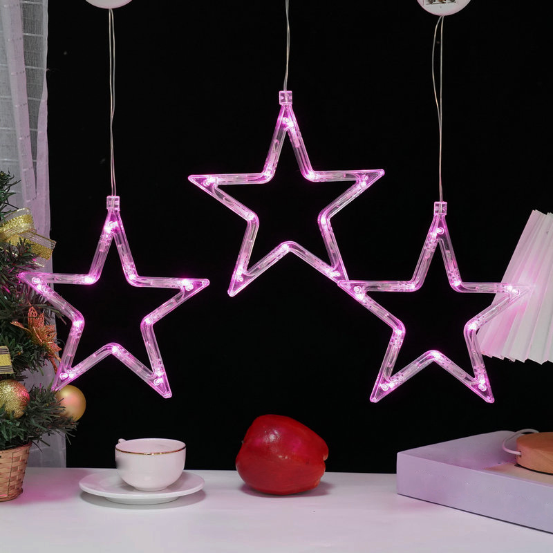 3PCS Valentine's Day Window Light Decoration with Timer