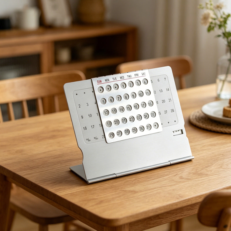Aluminum Perpetual Desk Calendar