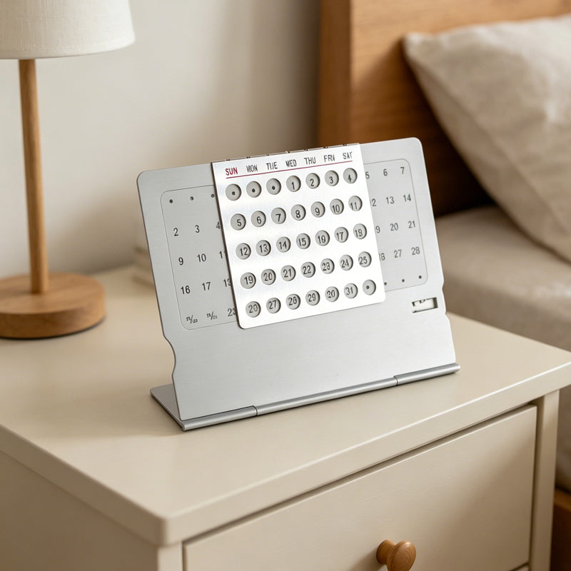 Aluminum Perpetual Desk Calendar