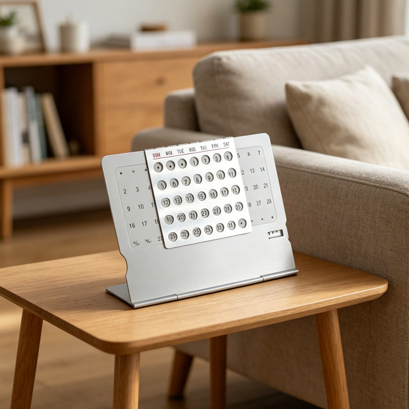 Aluminum Perpetual Desk Calendar