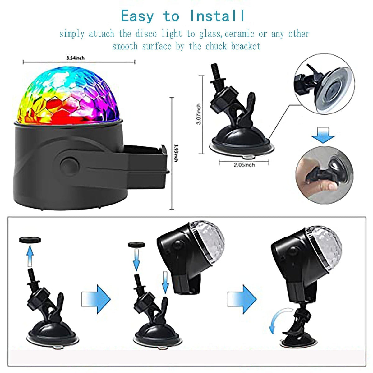 Colorful Rotating Magic Disco Ball Light