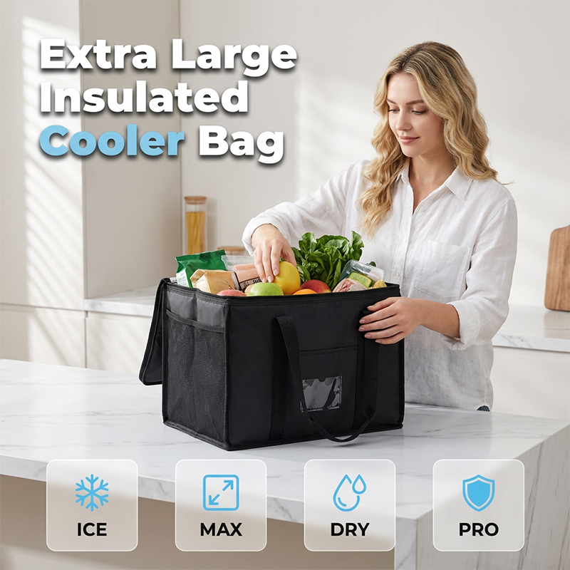 3-Layer Insulated Cooler Bag 🧊🛒 – Leakproof, Large Capacity, Heavy-Duty Carry Handles