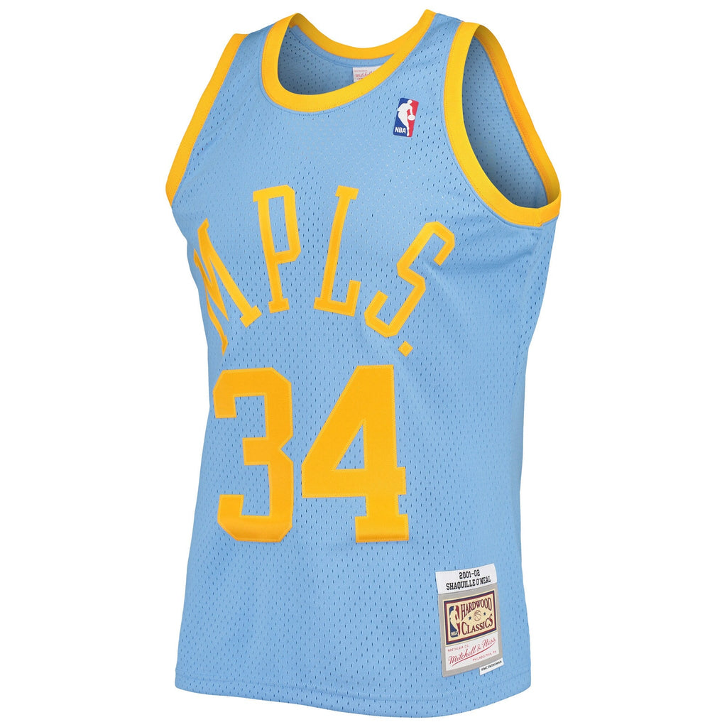 Men's Shaquille O'Neal Los Angeles Lakers Mitchell & Ness 2001-02 Hardwood Classics Swingman Jersey - Powder Blue