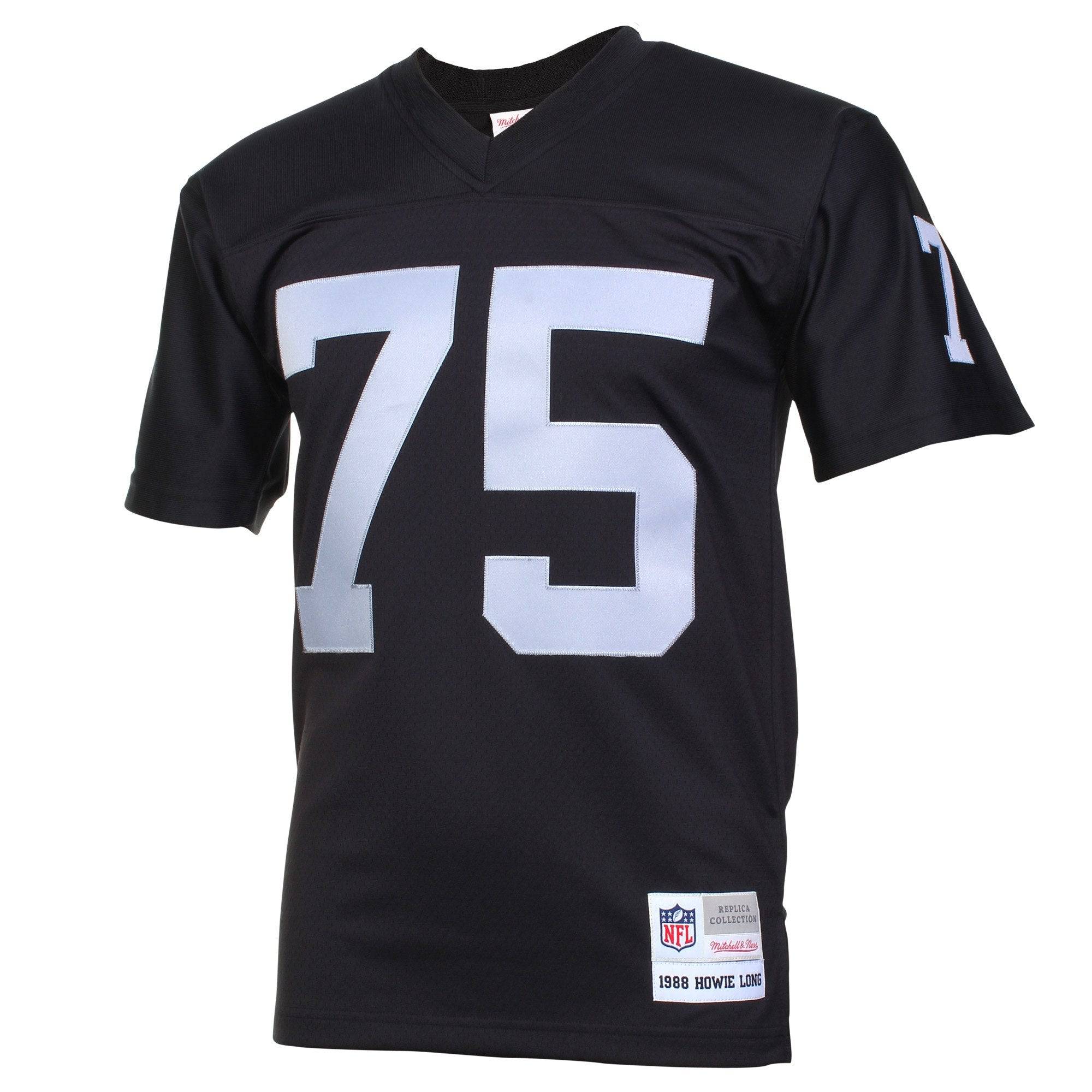 Mens Las Vegas Raiders Howie Long Mitchell & Ness Black Retired Player Vintage Replica Jersey