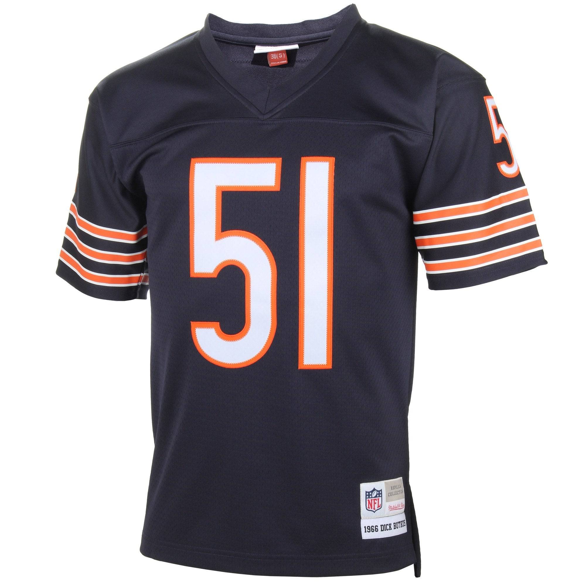 Mens Chicago Bears Dick Butkus Mitchell & Ness Navy Blue Replica 1966 Legacy Replica Jersey