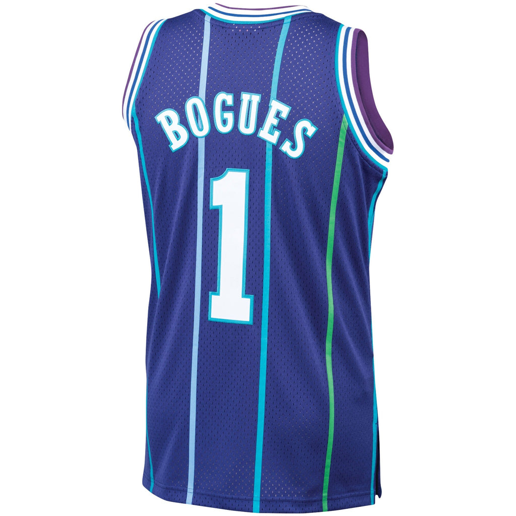 Men's Muggsy Bogues Charlotte Hornets 1994-95 Purple Swingman Replica Jersey By Mitchell & Ness
