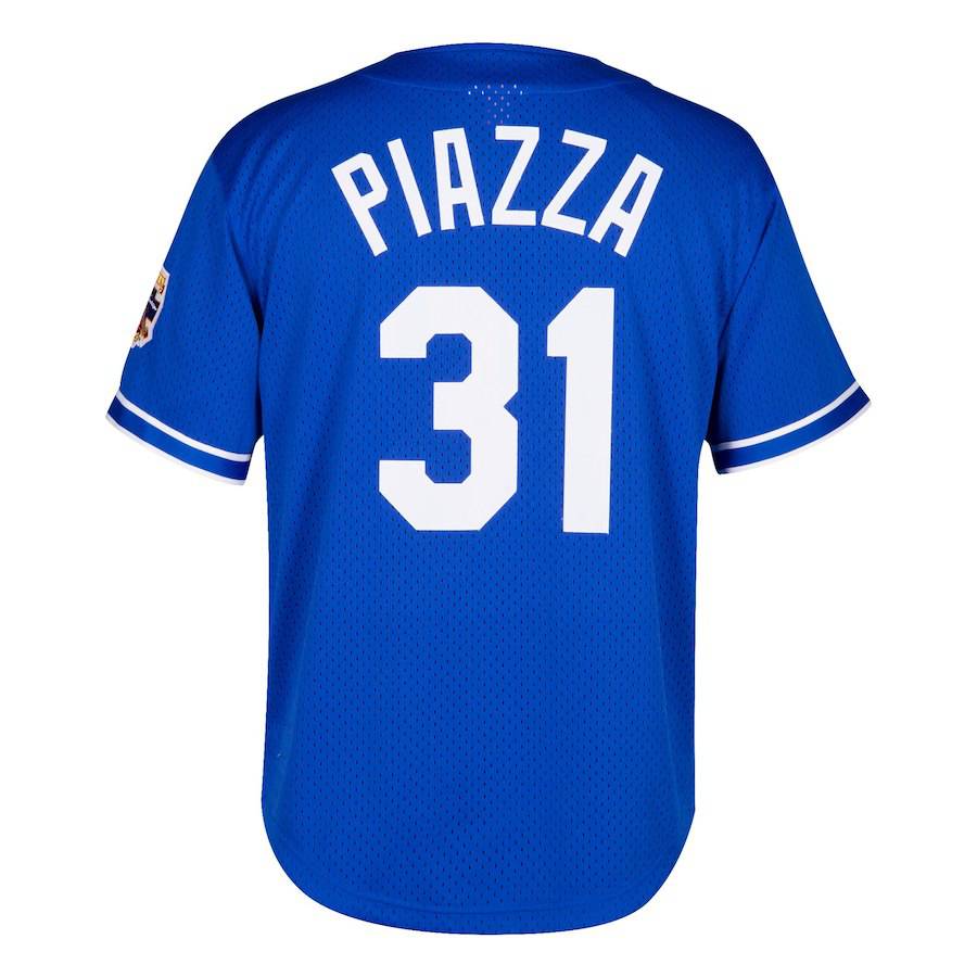Men's Los Angeles Dodgers Mike Piazza Mitchell & Ness Royal Cooperstown Collection Mesh Batting Practice Jersey