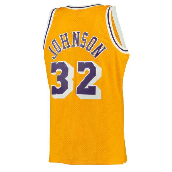 Men's Los Angeles Lakers Magic Johnson Mitchell & Ness Gold 1984-85 Hardwood Classics Swingman Jersey
