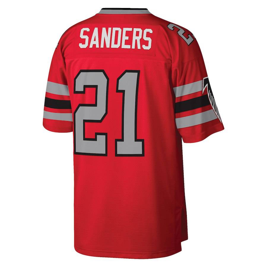 Men's Atlanta Falcons Deion Sanders Mitchell & Ness Red Legacy Replica Jersey
