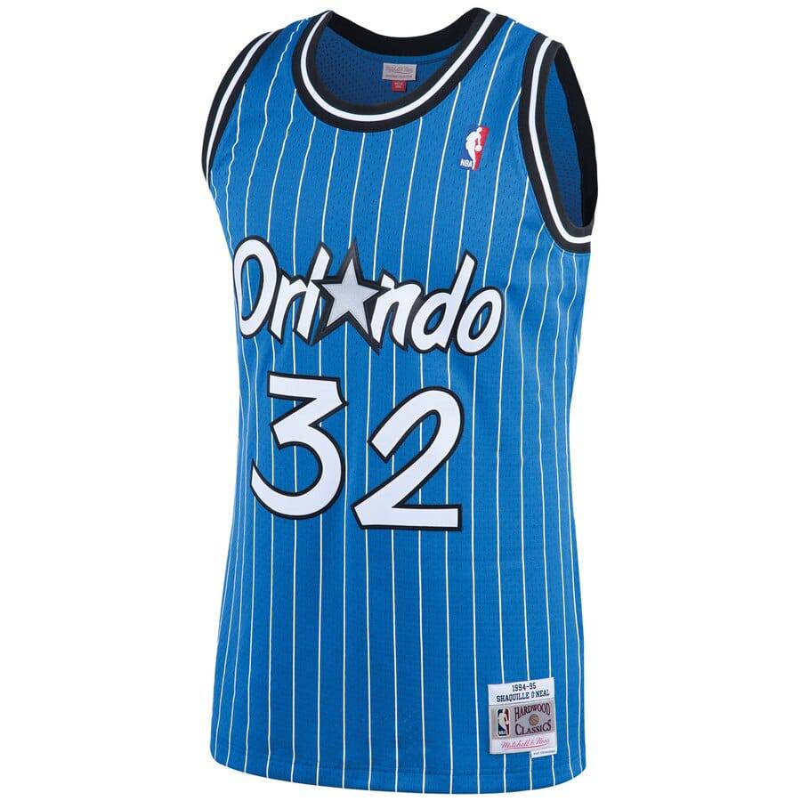 Men's Shaquille O'Neal Orlando Magic 1994-95 Blue Swingman Replica Jersey By Mitchell & Ness