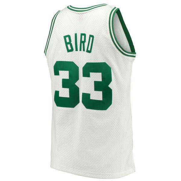 Men's Larry Bird Boston Celtics 1985-86 White Swingman Replica Jersey By Mitchell & Ness