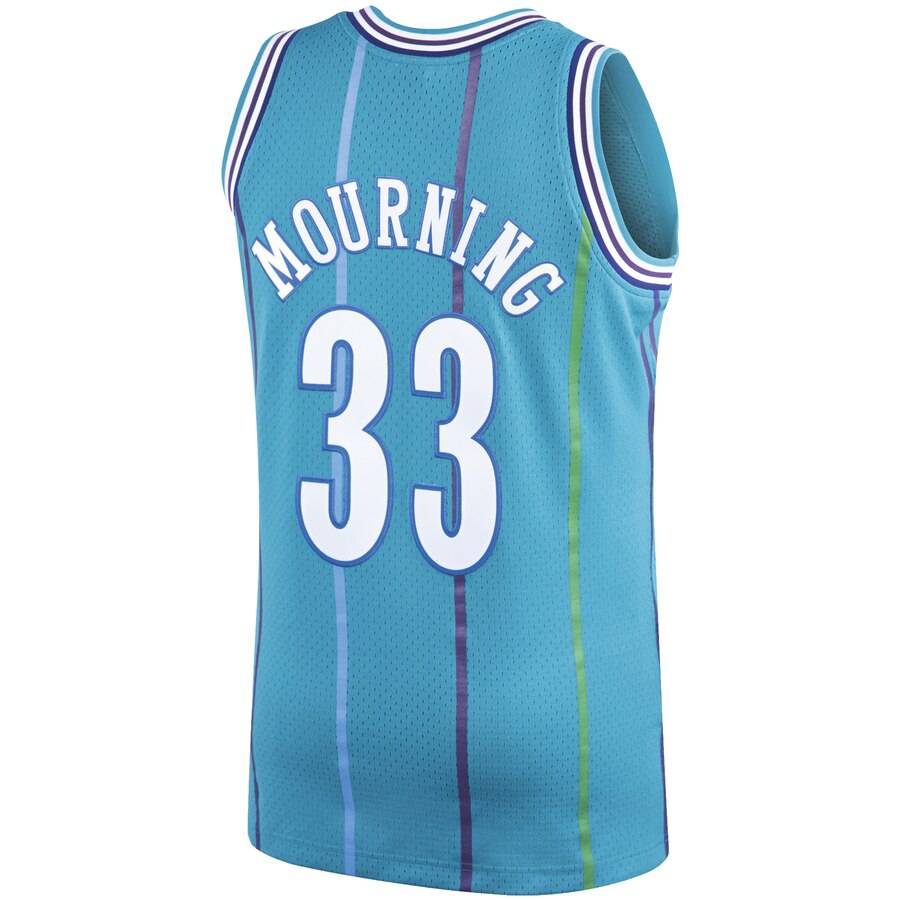 Men's Alonzo Mourning Charlotte Hornets 1992-93 Swingman Replica Jersey By Mitchell & Ness