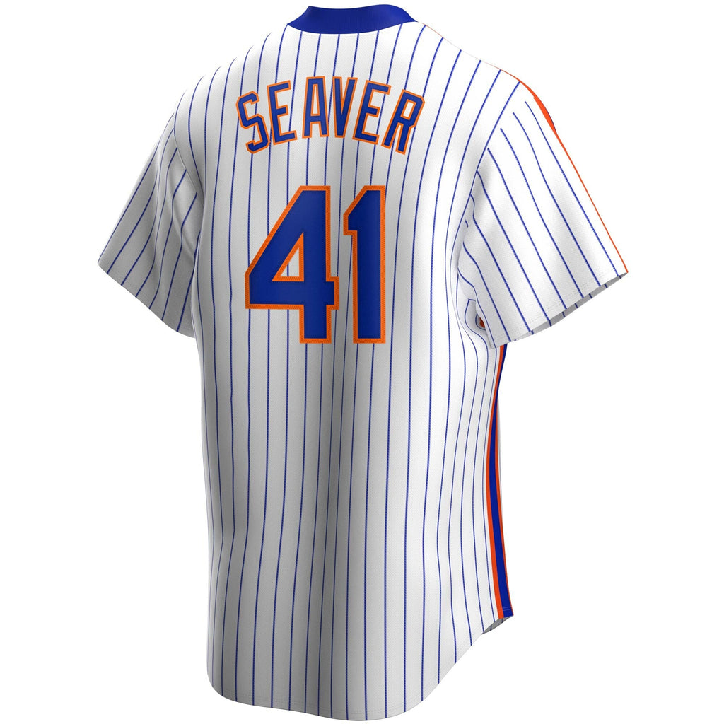 Men's Nike Tom Seaver New York Mets Cooperstown Collection Royal Pinstripe Replica Jersey