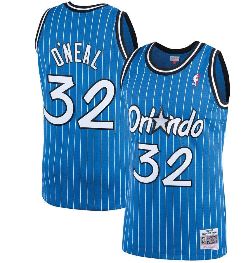 Men's Shaquille O'Neal Orlando Magic 1994-95 Blue Swingman Replica Jersey By Mitchell & Ness