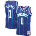 Men's Muggsy Bogues Charlotte Hornets 1994-95 Purple Swingman Replica Jersey By Mitchell & Ness
